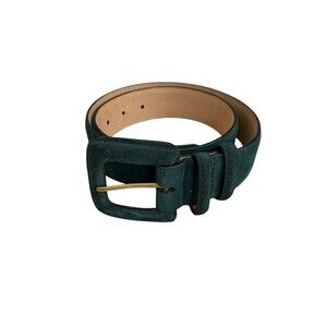 Lands' End Forest Suede Belt with Gold Buckle